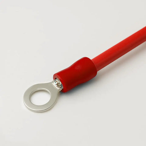 Insulated Ring Terminals For Electrical Crimp Connectors, Red 100 Pack, Fits 22 To 16 AWG Wire, Stud Size 6 To 8, Easy Crimp, PVC Insulation