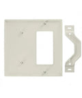 Two-Gang One-Blank One Decora GFCI Device Combination Wall Plate Standard Size White Molded Thermoplastic Construction