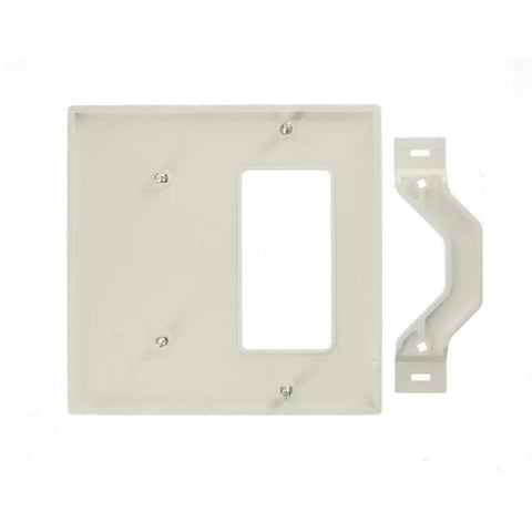 Two-Gang One-Blank One Decora GFCI Device Combination Wall Plate Standard Size White Molded Thermoplastic Construction