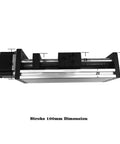 DC 24V Linear Module With Nema 23 Guide Stage Rail Motion Slide Table Ball Screw Actuator For CNC And 3D Printer Parts Low Noise Operation Built Tough For Smooth Linear Travel And High Precision Easy Mounting Compatible With 1204 1605 1610, stroke 100mm side view