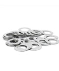 Ultrathin Stainless Steel Washer Gasket Kit 0.1mm 0.2mm 0.3mm 0.5mm Thick M3 M4 M5 M6 M7 M8 M9 M10 To M30 Assortment 304 stainless washers stacked for shim spacers