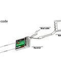 Illustration of a Beefed-Up 10 Channel 2.4GHz RC Receiver With iBus PPM Dual Antenna connected to battery