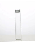 Clear glass vial with aluminum cap, part of a 10-pack. Ideal for travel storage of candies, nuts, beads, and mini art supplies.