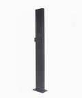 Beefy EV Charger Holder Stand, Free Standing Electric Vehicle Cord Keeper Box, Cold rolled steel vertical post in black.