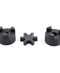Flexible L Jaw Coupling Set Half To Three Quarter Inch Bores L095 Three Piece With NBR Buna N Rubber Spider Includes Two Halves And Insert Keyways And Set Screws Interchangeable With Lovejoy Martin Browning TB Woods