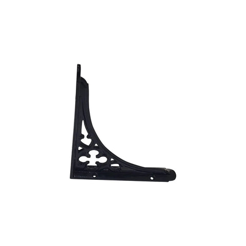 Built Different Set Of 2 Heavy Duty Cast Iron Shelf Brackets Wall Mounted L Corner Supports 8x7 Inch showing black iron design.
