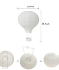 Ten Pack 12 Inch White Hanging Hot Air Balloon Paper Lanterns For Weddings Valentines Birthday Parties Baby Showers Engagement Archways And Home DIY Decor showing assembly steps