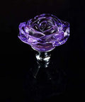 Slick 55mm Extra Large Crystal Glass Cabinet Pulls For Drawers And Wardrobes With A Fresh Modern Handle Design That Looks Totally Dope In Any Home Decor Vibe And Comes In A Sweet Array Of Colors Like Clear - purple rose design.