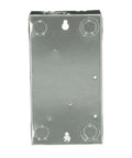 Back view of Single Unit 70A Main Lug Indoor Load Center 2 Space 4 Circuit Surface Mount Panel with galvanized rust-resistant box