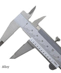 Vernier Caliper Industrial High Precision Stainless Steel close-up view of measuring jaws and scale markings.