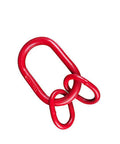 2 Ton Oblong Master Link Lashing Ring 2400 Lbs Lifting Capacity G80 Alloy Steel Powder Coated, red finish, front view