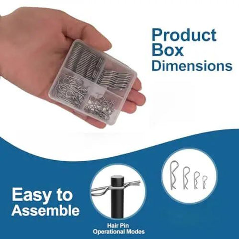 70 Piece Cotter Pins Kit With Heavy Duty R Clips And Spring Fasteners Four Sizes Of Hitch Pins For Trailer Lawn Mower Truck