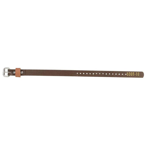 Brown strap from Pro Grade Tree Climber Set With Pole Climbers Leg Irons Gaffs Pads Straps Gaff Spikes And Stirrups For Safe Comfortable Arborist Work Cushioned Leather Pads And Neoprene Straps For Long Lasting Wear