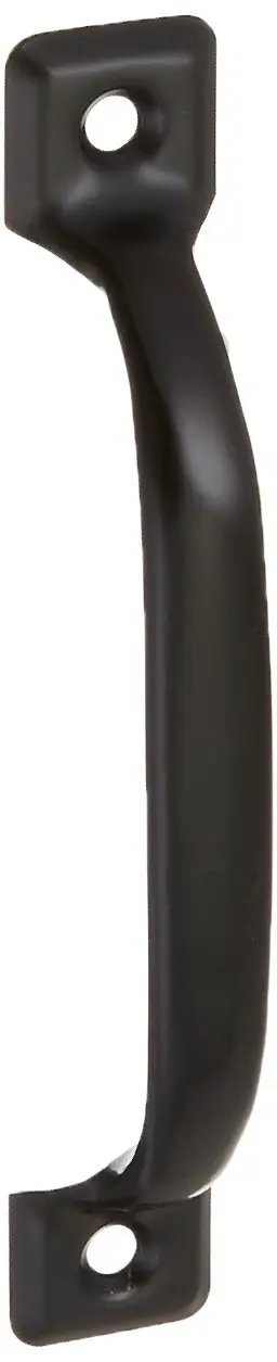 V434BL 4.75 Inch Pull Handle For Screen Doors And Drawers Black, non-handed black metal handle with mounting holes