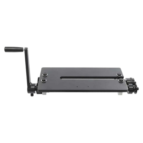 Side view of 12 Inch Gear Drive Bead Roller Kit With 6 Changeable Dies For Sheet Metal Beading, manual crank, bench tool, wide throat design.