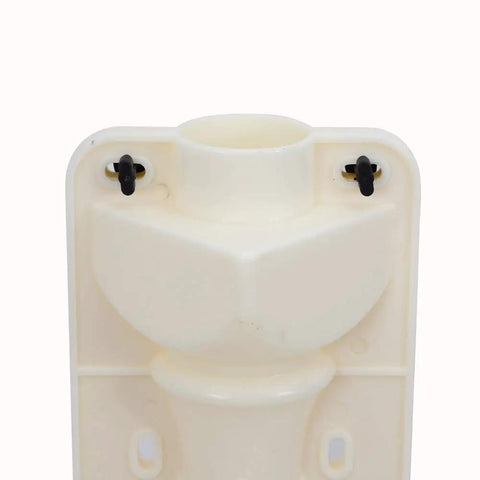 Close-up of 60cm Plastic Balustrade Mold Roman Column Concrete Mold Kit, white PVC material with fastening clips visible.