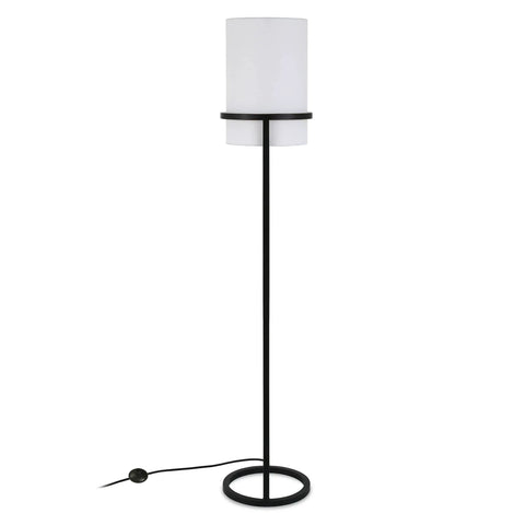 62 Inch Tall Floor Lamp With Blackened Bronze Finish And French Drum Linen Shade For Elegant Living Room Lighting LED Compatible