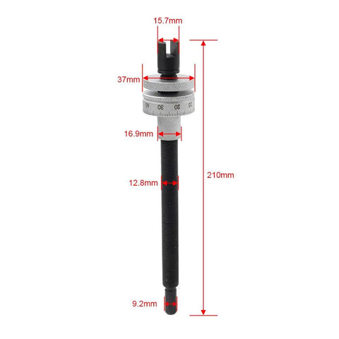 Micro Screw Nut Assembly Quill Stop For Milling Machines Bridgeport Compatible Mill Part Metal 210 mm black and silver, measured view