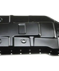 Straight Up Heavy Duty Gearbox Oil Pan Replacement For Automatic Transmissions Featuring Bulletproof Steel Construction Exact Oem Fitment And Rock Solid Everyday Driving Reliability 02T301211B, view showing smooth black surface and mounting holes.