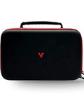 Front view of SC4 Portable Launch Monitor Pouch with Protective Hard Carry Case, showing durable black shell and handle for travel.