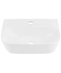 St Tropez Wall Hung Sink With Space Saving Wall Mount Dope Scratch Resistant Ceramic Sleek Modern Basin for small bathrooms front view