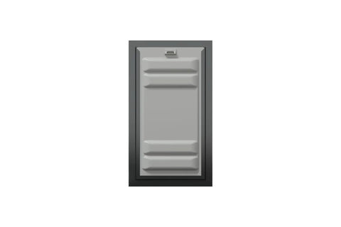 Jumbo Black Wall Mount Dog Door Built Hecka Tough With A Double Flap Seal That Blocks Cold Air While Big Pups Chill Indoors Keeping Your Home Damn Cozy And Totally Draft Free, showing front view.