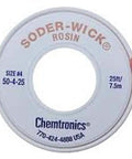 Soder-Wick Rosin De-Soldering Braid Copper Wick For Lead-Free Solder 0.110 Inch Wide By 25 Feet Blue RoHS Compliant 50-4-25