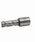 EST HSS M2AL annular cutter with Weldon shank, silver metal, marked 1/2 x 1