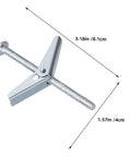 Heavy Duty Wing Nut Toggle Bolt Kit For Drywall Anchoring With 30 Sets Includes Durable Screws And Anchors For Hanging Heavy Stuff Securely And Quickly Today. silver wing nut toggle bolt with screw, 3.18in x 1.57in