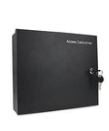 No-Nonsense Four Door Access Control System with TCP/IP Wiegand Panel and Remote Open, black access controller unit with key lock