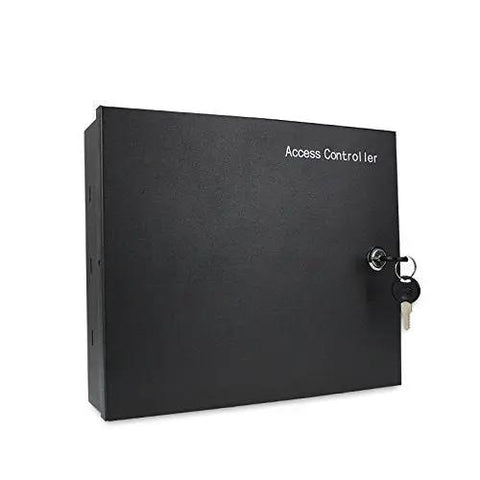 No-Nonsense Four Door Access Control System with TCP/IP Wiegand Panel and Remote Open, black access controller unit with key lock