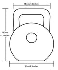Dimensions of 16Kg Yellow Competitive Kettlebell For Women And All Levels, Beast Mode Strength Training Gear, 28.2x21 cm
