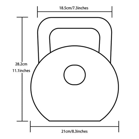 Dimensions of 16Kg Yellow Competitive Kettlebell For Women And All Levels, Beast Mode Strength Training Gear, 28.2x21 cm
