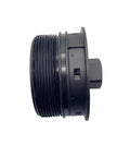 Top Tier Coolant Filter Cap Part Number A4722030086 side view showing ribbed edges and threaded design for DD15 and DDE engines.