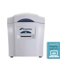 Bang For Your Buck Id Card Printer Bundle Featuring Durable PVC Cards And Clean Ribbons For Sharp Badge Creation Plug And Play Setup Perfect For Office Crews, Pronto badge printer front view.