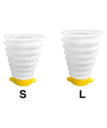 Silicone Drill Dust Cover Baffle With Quick Attach Dust Collector Small and Large Sizes, White and Yellow Design