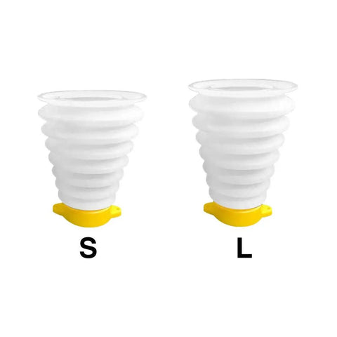 Silicone Drill Dust Cover Baffle With Quick Attach Dust Collector Small and Large Sizes, White and Yellow Design
