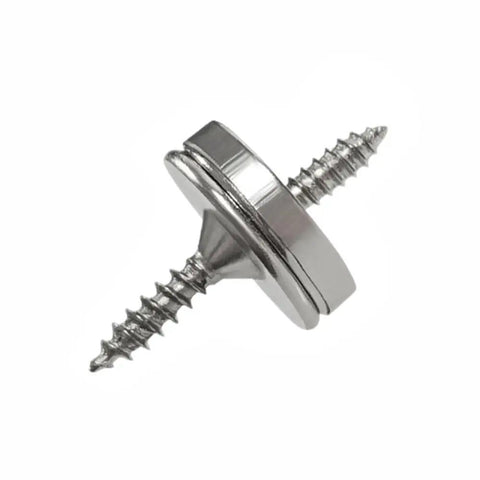 Four Pack Magnetic Door Catch Kit, Slick Concealed Cupboard Door Holder with screws, silver finish, rust resistant 3.8 mm thick