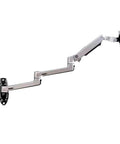 Heavy Duty Aluminum Wall Mount Monitor Arm For 17 To 27 Inch Displays Full Motion Swivel with adjustable arm extension.