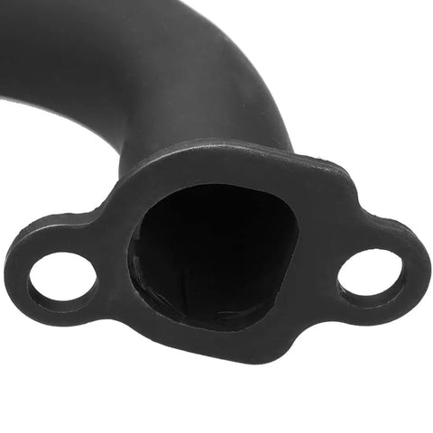 Close-up of Beefed Up Header Exhaust Pipe Kit For Predator 212cc 196cc Non Hemi And GX160 GX200 Clone Engines, black finish
