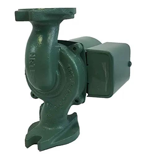 Badass Cast Iron Circulating Pump With Durable Bronze Cartridge Built To Outlast The Competition Smooth Whisper Quiet Operation High Capacity Output No Drama Easy Swap For Zero Zero Seven F Five side view showing heavy cast iron housing and motor unit.