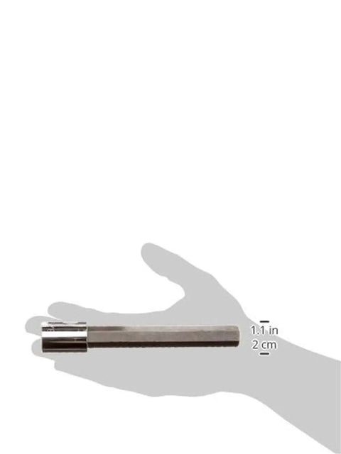 Half Inch Drive Hex Bit Socket With Long Length Hex Bit Five Eighth Inch shown in hand for size reference.