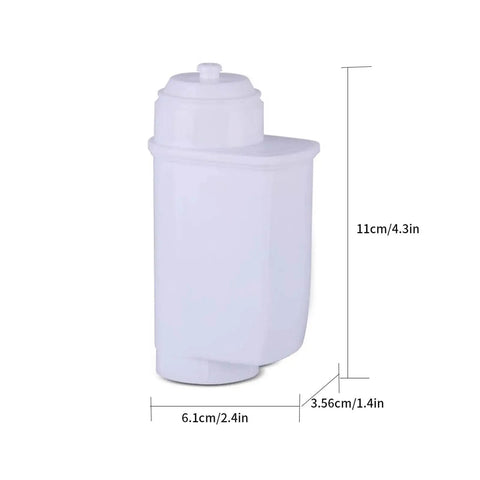 Prime Your Mug With This Solid Soft Water Filter For Coffee Makers, white inline filter measuring 11cm x 6.1cm, ideal for home brewers.