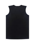 Lightweight Cotton Muscle Tank Top For Guys, Breathable Slim Fit Sleeveless Undershirt With Moisture Wicking, Tagless Gym Workout Vest For Summer Fitness And Straight Up Comfy Daily Grind, black back view.