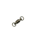 Brass Ball Bearing Swivels With Double Welded Rings Size 3 130 Lb Test Gunmetal Black 5 Pack, close-up