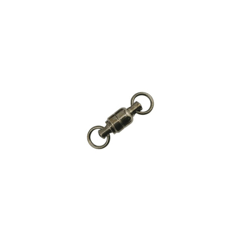 Brass Ball Bearing Swivels With Double Welded Rings Size 3 130 Lb Test Gunmetal Black 5 Pack, close-up