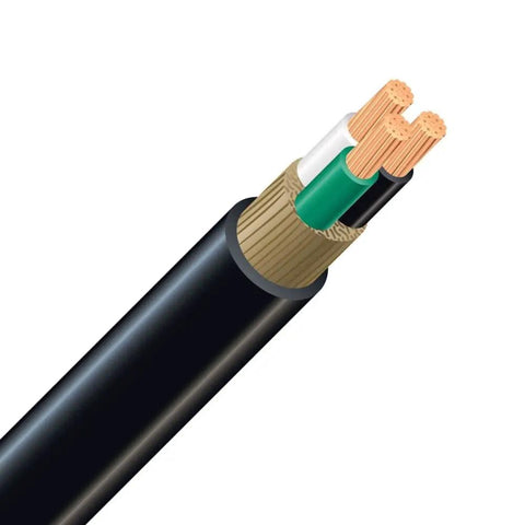 100 Foot 10 AWG 3 Conductor SOOW Power Cord Built Tough Flexible Outdoor Cable Pro Grade Workhorse For Hardworking Crews And Weekend Warriors Rated 600 Volt Black exposed copper wires and outer rubber casing.