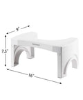 Foldable Toilet Stool Foot Rest Made For Real Squat Posture 7.5 Inch White Bathroom Hack To Ease Straining And Beat Constipation