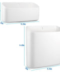 Magnetic Laundry Storage Bins, 2 Pack Lint Holder Trash Bins in white, showing two sizes with dimensions for space saving use.