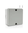 IP66 Waterproof Junction Box For Outdoor And Indoor Electronics, Dustproof ABS Project Enclosure, 4.2 X 4.2 X 2.3 Inch, Tough As Nails Weatherproof Electrical Box For Wiring And Gear, 200 Pack, front view with screws